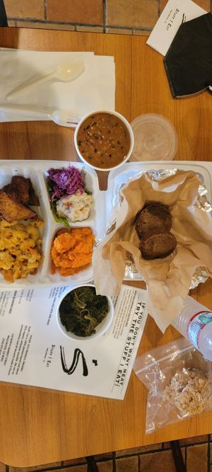 Organic Soul Food Sample Yummy; and  Organic Lunch Burrito alao delicious! at Stuff I Eat in Inglewood