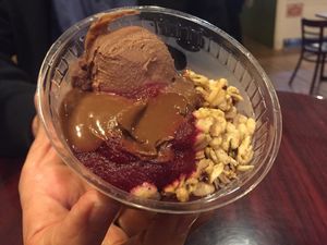 Raspberry chocolate parfait at Stuff I Eat in Inglewood