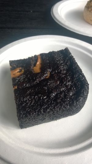 Peanut butter and banana chocolate brownie at Blackberries Pattisserie in Houghton-le-spring