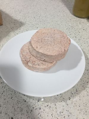 Frozen beyond burger at Veganizan in Valencia