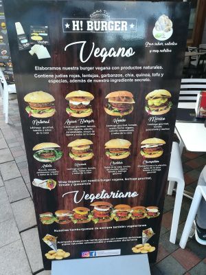 Menu (april 2019) at H Burger in Gran Canaria