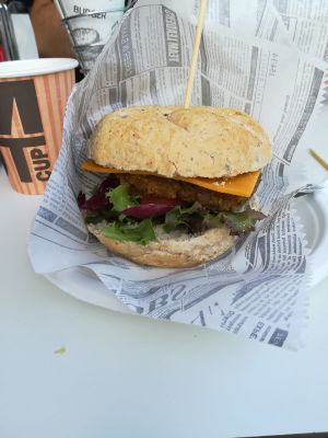 Vegan cheddar burguer at H Burger in Gran Canaria