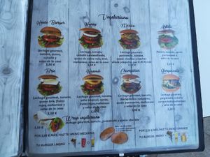 Vegetarian menu at H Burger in Gran Canaria