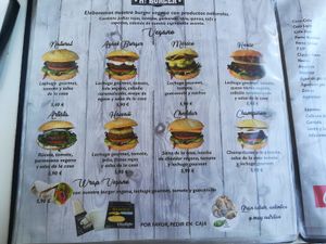 Vegan menu  at H Burger in Gran Canaria
