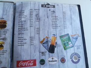 Drinks / Bebidas at H Burger in Gran Canaria
