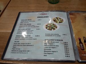 Salads at H Burger in Gran Canaria