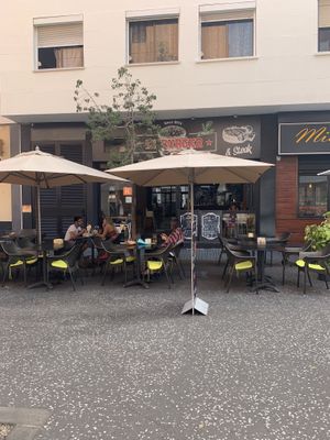outside at H Burger in Gran Canaria