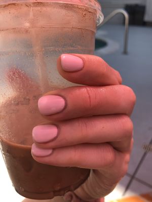Gel mani (one week post service) at Verte Salon & Scalp Spa in San Diego