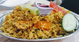 Vegetable biryani at Pardesi Vaishno Dhaba in Dandenong