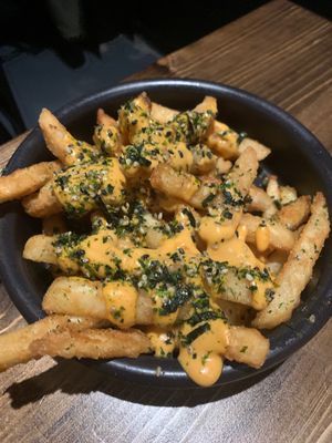 Furikake fries with vegan aioli  at Decadent Ales + Hapa in Mamaroneck