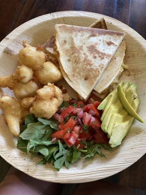 Buffalo cauliflower & quesadilla  at Paper Moon in Annerley