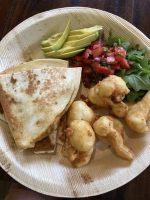Buffalo cauliflower & quesadilla  at Paper Moon in Annerley