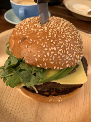 Tasty burger at Paper Moon in Annerley