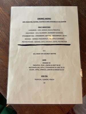 Drinks menu  at Paper Moon in Annerley