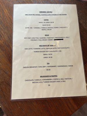 Drinks menu 1/1/2025  at Paper Moon in Annerley