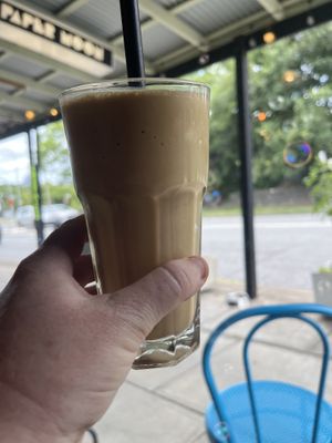 Coffee milkshake on soy   at Paper Moon in Annerley