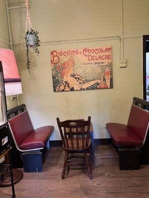 Cool bus seat area  at Paper Moon in Annerley