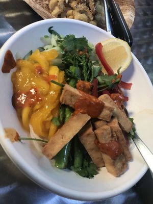 Summer bowl tofu and mango goodness  at Paper Moon in Annerley