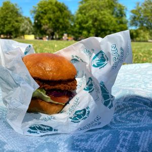 Beautiful burgers  at Vegan Vice in Cambridge