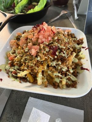 Loaded fries also tasted amazing   at El Punto Vegano in Catano