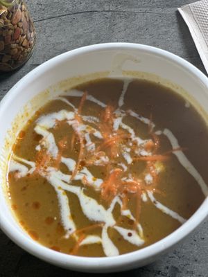 Pumpkin soup  at El Punto Vegano in Catano