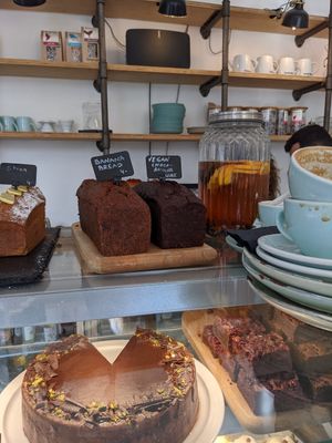 Vegan choco banana cake, soooo good! at Bloom in Luxembourg City