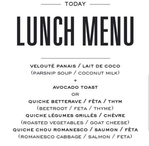 Lunch menu at Bloom in Luxembourg City