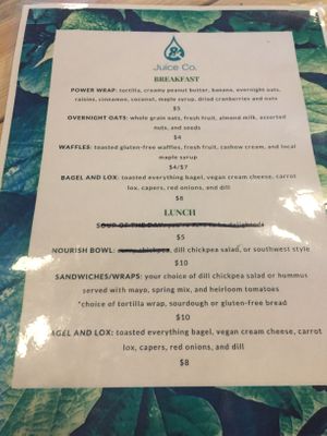 Menu at & Juice Co in Columbus