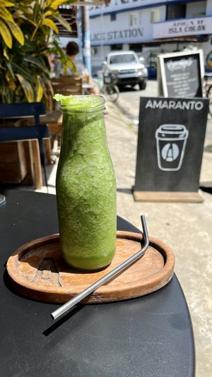 Green juice   at Amaranto in Bocas Del Toro