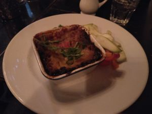 Vegan lasagne at Hector's in Edinburgh