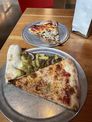 All three vegan slices.   at Sizzle Pie in Reno