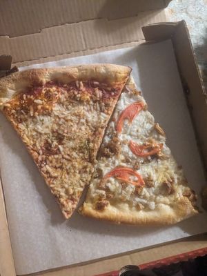 One slice of the Void, one Grazing Arizona. $5 each for a total $10 box of vegan pizza at Sizzle Pie in Reno