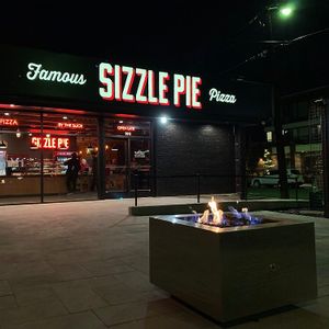 The store front. Looks like they plan outdoor seating in warmer weather. at Sizzle Pie in Reno