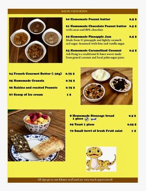 Menu at Papa's  in Kampot