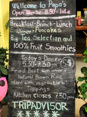 Welcome Sign at Papa's  in Kampot