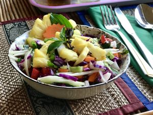 fresh veggie salad at Papa's  in Kampot