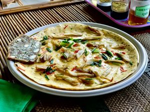 wild mushroom omelette at Papa's  in Kampot
