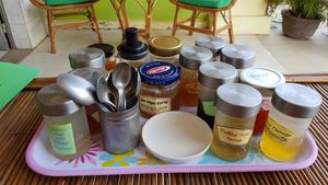 self made vegan syrups 😍 more info at www.the-vegan-travelers.com at Papa's  in Kampot