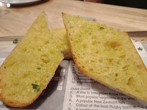 Garlic bread - delicious. Ate half of the serving before i remembered to take the photo at La Porchetta in Dunedin