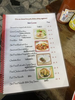 The menu   at Saifon Guesthouse in Ayutthaya