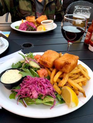 Vegan phish and chips   at The Rhino in Toronto