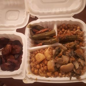 Delivery (pricey and dried out) at Celebrity Pure Vegetarian in Toronto
