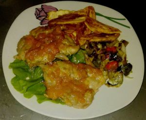 Really Nice vegatarian Rice with omelet at Madeley in Trinidad