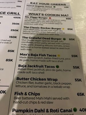 Menu   at The Onion Collective in Ubud