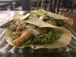 Tempe “fish” tacos  at The Onion Collective in Ubud
