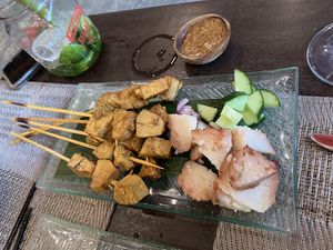 Jack fruit satay sticks at The Onion Collective in Ubud
