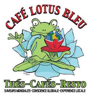 It's their logo with the name of the restaurant on it. at Lotus Bleu Cafe in Edmundston