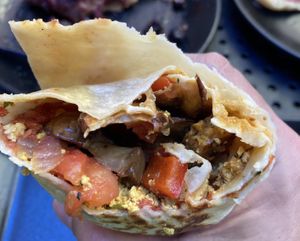 Breakfast burrito yumminess ! at The Hummingbird Cafe in Butte