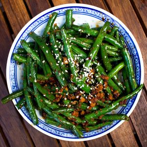 Vegan Green Beans with Magic Tofu at King Tea in Paddington