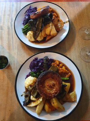 Seitan lamn roast at The Roundhill in Brighton